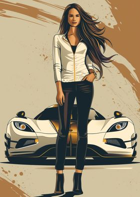 Koenigsegg Agera and girl