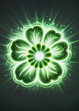 Green neon flower