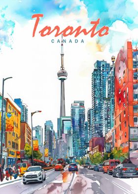 Toronto City Watercolor