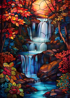 Majestic Waterfall Autumn