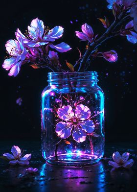 A Purple Flower in a Glass