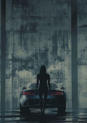 Aston Martin car and girl