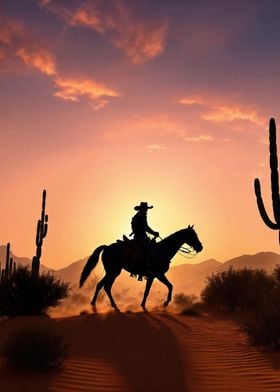 Cowboy in the desert