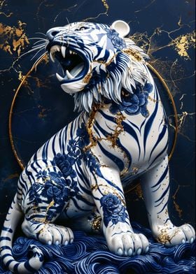 Gilded Porcelain Tiger
