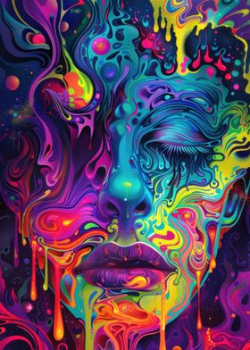 Psychedelic Melting Face