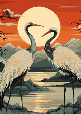 Japanese Crane Love