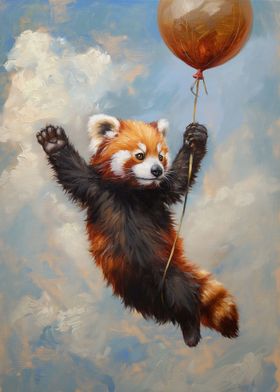 Red Panda Balloon Flying