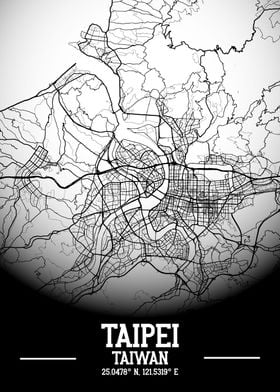 Taipei City Map White