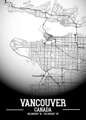 Vancouver City Map White