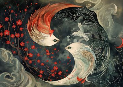 Yin and Yang Fishes Art