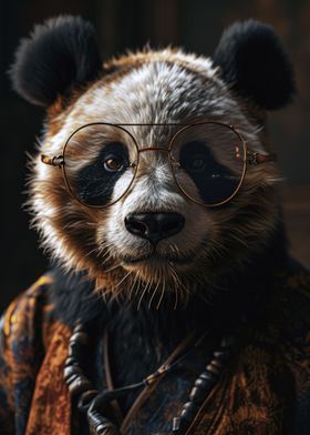 Panda portrait surreal