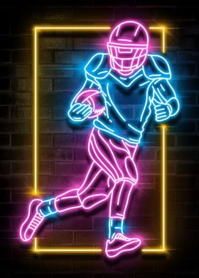 AMERICAN FOOTBALL NEON ART