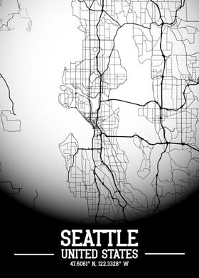 Seattle City Map White