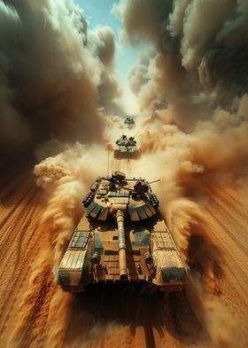 Tanks Battle in desert