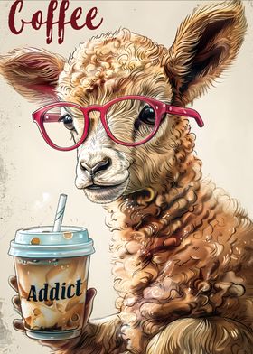 Cute Lamb Coffee Addict