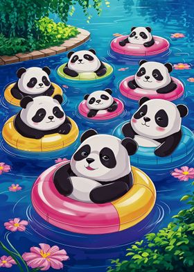 Happy Swimming Pandas