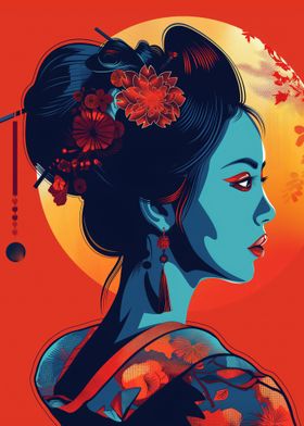 geisha japanese poster