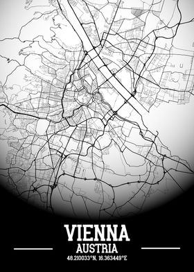 Vienna City Map White