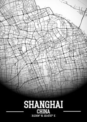 Shanghai City Map White