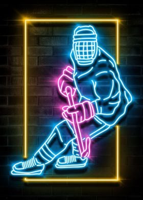 HOCKEY NEON SIGN ART