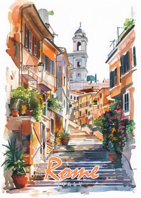 Rome City Watercolor