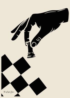 Black Retro Chess Poster