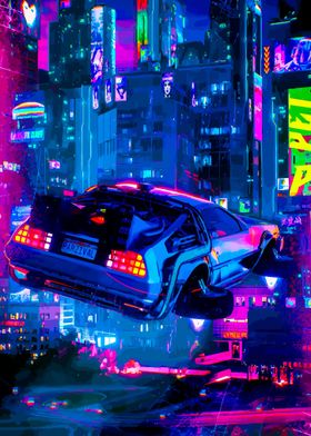 Fly Cars Cyberpunk