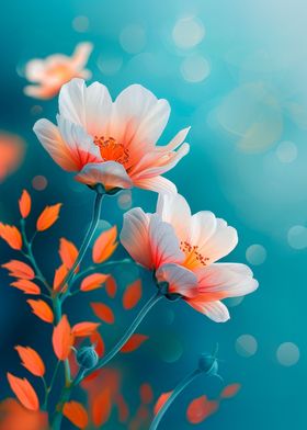 White and orange flowers