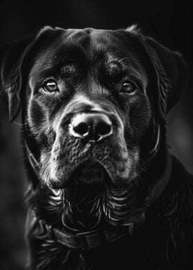 Great Rottweiler Dog in BW