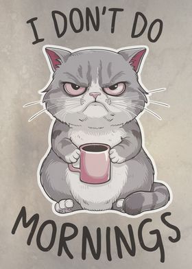 I Dont Do Mornings Cat