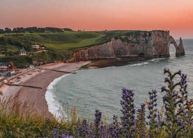 Etretat Cliff Sunset