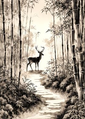 Deer in the Forest Art