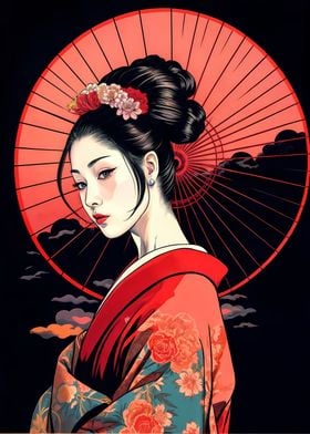 elegant beautiful geisha 