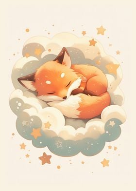 Fox Sleeping on a Cloud