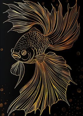 Golden Lion Koi Fish