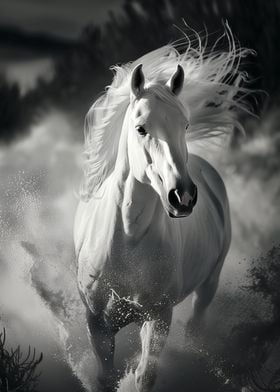 White Horse Running