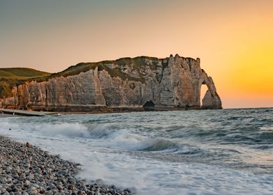 Etretat Cliff Sunset