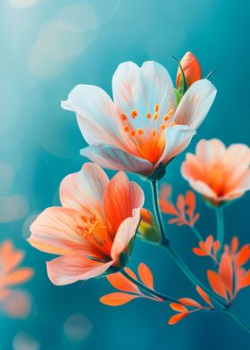 White and orange flowers