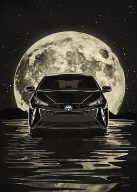 Toyota Prius car moon phas