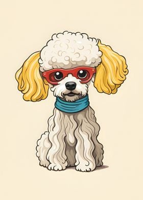 Poodle Noodle Dog Poster