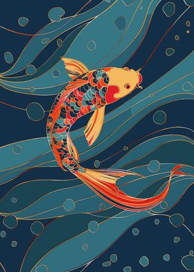 Beautiful Koi Floating Art