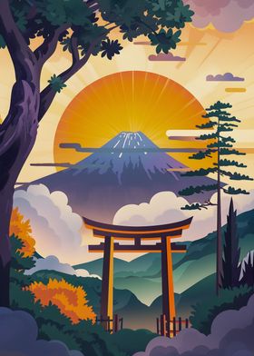 Japanese Sunset art