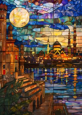 Moonlit Cairo Reflection