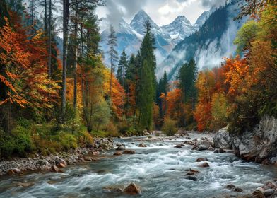 Forest in Autumn Nature