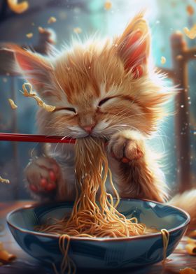 Cute Kitten Ramen Noodles