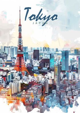 Tokyo City Watercolor