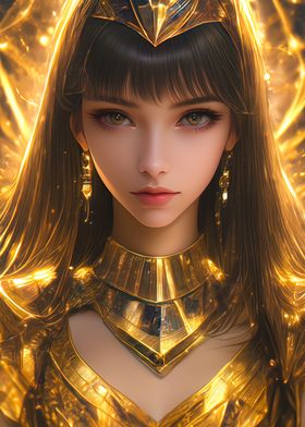 Queen Cleopatra in gold 