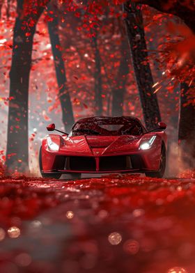 Red Ferrari Tuned Autumn