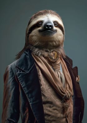 Sloth in Vintage Attire