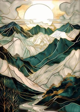 Abstract Mountain Art